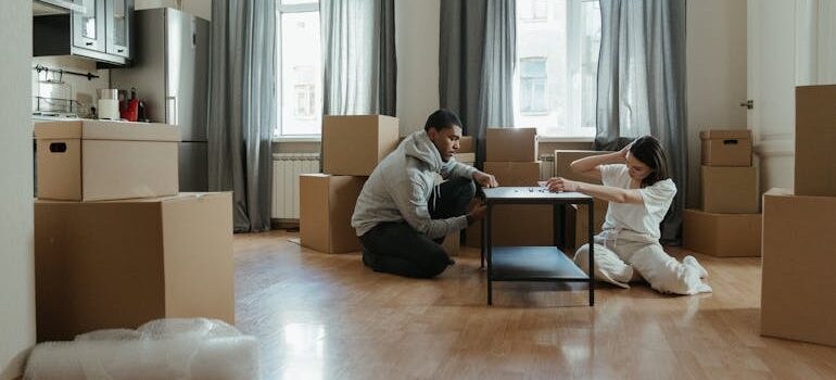 a couple packing
