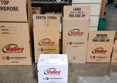 boxes being loaded into a moving truck