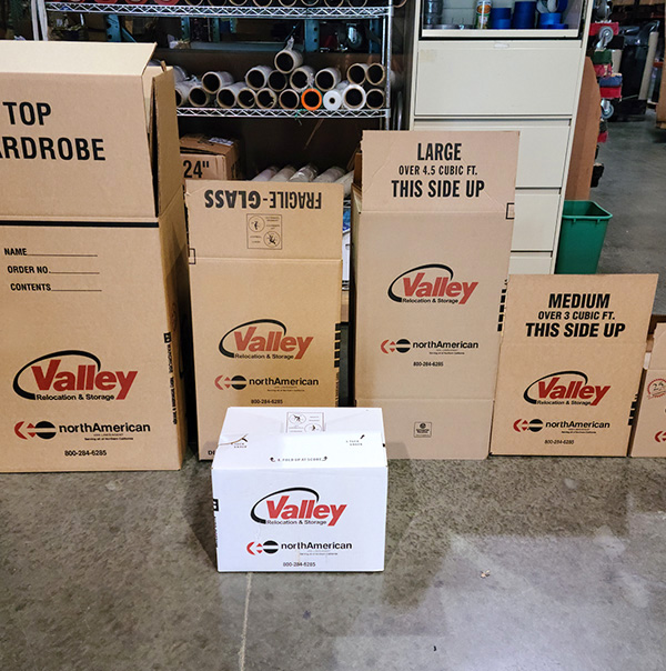 boxes being loaded into a moving truck