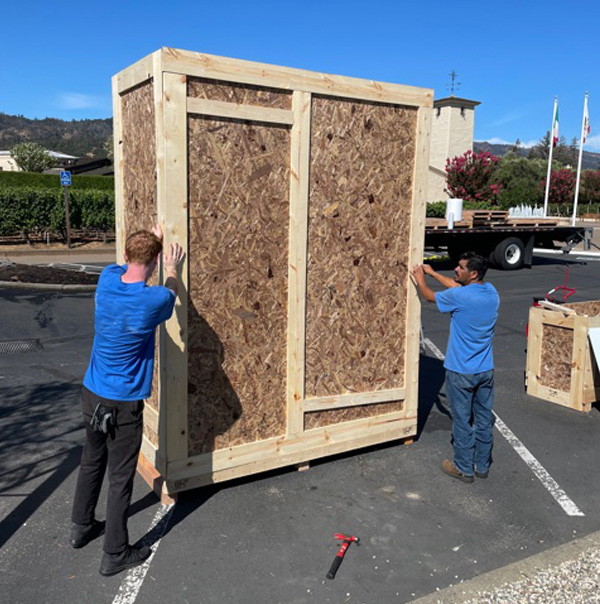 Crates made for statues by Napa Moving Company Valley Relocation