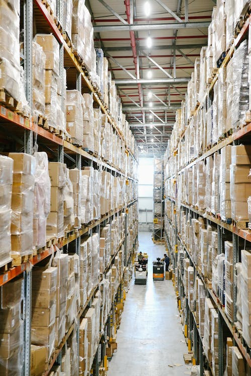 multi-tier racking in a warehouse