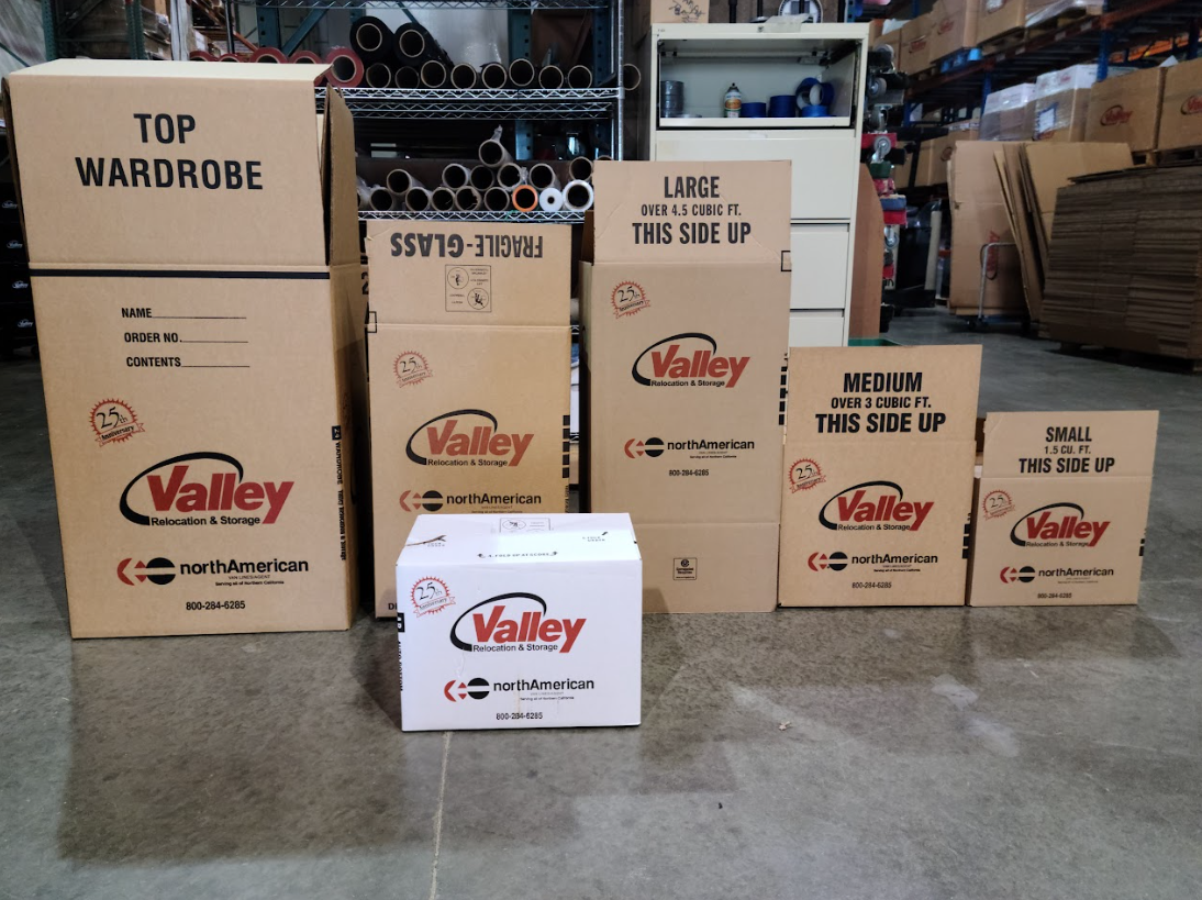 Valley Relocation’s moving boxes.