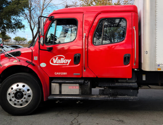 The front of a Valley Relocation truck.