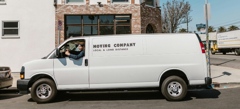 Moving van parked outside a home, ready for local and long-distance moves by movers Danville CA residents enjoy.