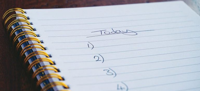 a notebook on a table