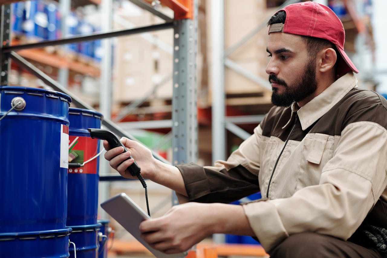 Man doing inventory.