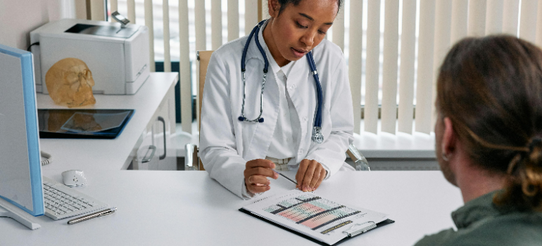 a doctor and her patient 