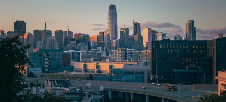 City Skyline Under Gray Sky