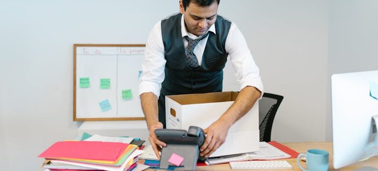 Man Packing Up his Desk