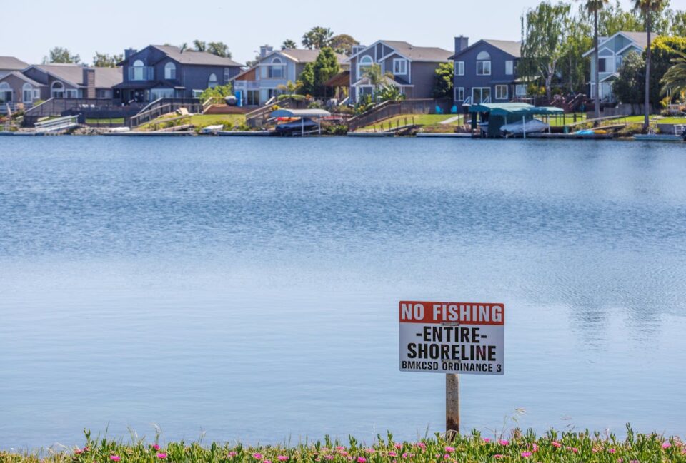 No Fishing Sign near River