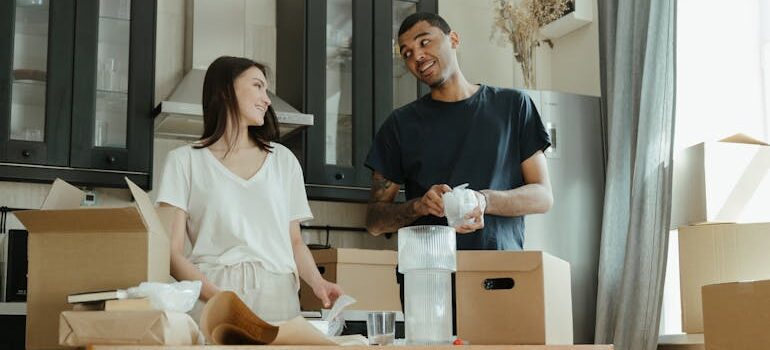 a couple packing