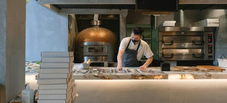 Man Working at the Kitchen