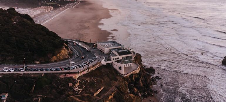 aerial view of the coast