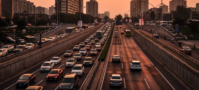 Vehicle in Road at Golden Hour