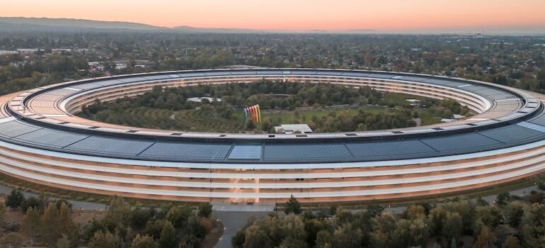 Aerial View of Neo-Futuristic Apple Park